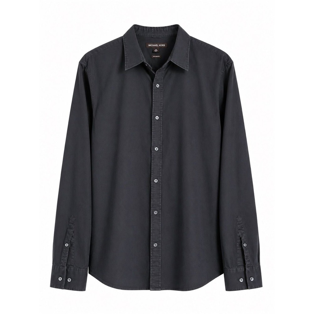 Michael Kors‎ Men's Dark Charcoal Button-Front Dress Shirt XL